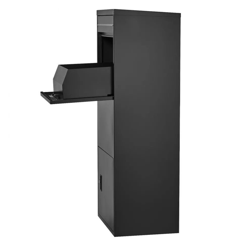 VEVOR Package Delivery Boxes for Outside, 47.2 in Mailbox for Parcel with Lock, Galvanized Steel Package Drop Box with Anti-Theft Design, Weather-Resistant Package Mailbox for Home and Office, Black