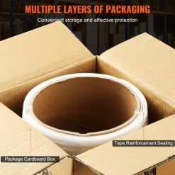 VEVOR Packaging Woven Cord Strapping Roll, 330' Length x 3/4" Width x 0.03" Thickness, 1763 lbs Break Strength, Heavy Duty Banding Pallet Strap Coil, Portable Strong Banding Packing Straps, White