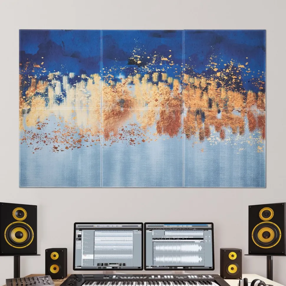 VEVOR 6 Pack Art Acoustic Panels, 70.87 x 47.24 x 0.4 inch Soundproof Wall Tiles, Self Adhesive Decorative Sound Dampening Absorbing Boards for Home, Office, Studio, Gaming Room,Theater, Pastel