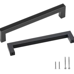VEVOR 30 Pack Cabinet Pulls, 5.03in / 128mm Center to Center Slim Square Kitchen Cabinet Drawer, Stainless Steel Modern Kitchen Cupboard Door Handles for Kitchen Bathroom Bar Hardware Matte Black