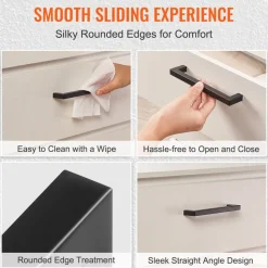 VEVOR 30 Pack Cabinet Pulls, 5.03in / 128mm Center to Center Slim Square Kitchen Cabinet Drawer, Stainless Steel Modern Kitchen Cupboard Door Handles for Kitchen Bathroom Bar Hardware Matte Black
