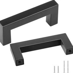VEVOR 30 Pack Cabinet Pulls, 3in / 76mm Center to Center Slim Square Kitchen Cabinet Drawer, Stainless Steel Modern Kitchen Cupboard Door Handles for Kitchen Bathroom Bar Hardware Matte Black