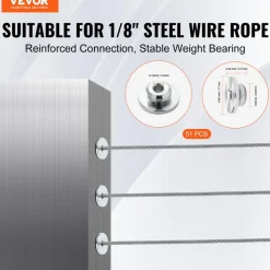 VEVOR 51Pack Cable Railing Kit 1/8