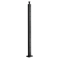 VEVOR 4-Pack Cable Railing Post, 36x2x2 In Horizontal-Hole Deck Railing Post with Pre-Drilled Holes, Stainless Steel Cable Rail Post with Horizontal and Curved Bracket, Black, 4JZLGZXHS914MY65M001V0