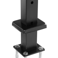VEVOR 1-Pack Cable Railing Post, 36x2x2 In Horizontal-Hole Deck Railing Post with Pre-Drilled Holes, Stainless Steel Cable Rail Post with Horizontal and Curved Bracket, Black, 1JZLGZXHS9148RVYS001V0