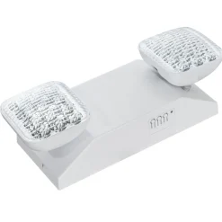VEVOR 6 Pack Commercial Emergency Light, 3W, White LED Emergency Exit Lighting Fixtures with 180 Minutes Backup Battery Adjustable 2 LED Square Head, Ceiling or Wall Mount for Business Power Outages