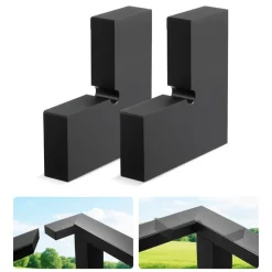 VEVOR 2 Pack Corner Connectors for Handrail, Extension Stair Railing Accessories, POM Hand Rail Connector Fittings for Rectangular Cable Railing, Deck Cable Rail System Outdoor, Matte Black, HT-05
