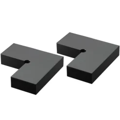 VEVOR 2 Pack Corner Connectors for Handrail, Extension Stair Railing Accessories, POM Hand Rail Connector Fittings for Rectangular Cable Railing, Deck Cable Rail System Outdoor, Matte Black, HT-05