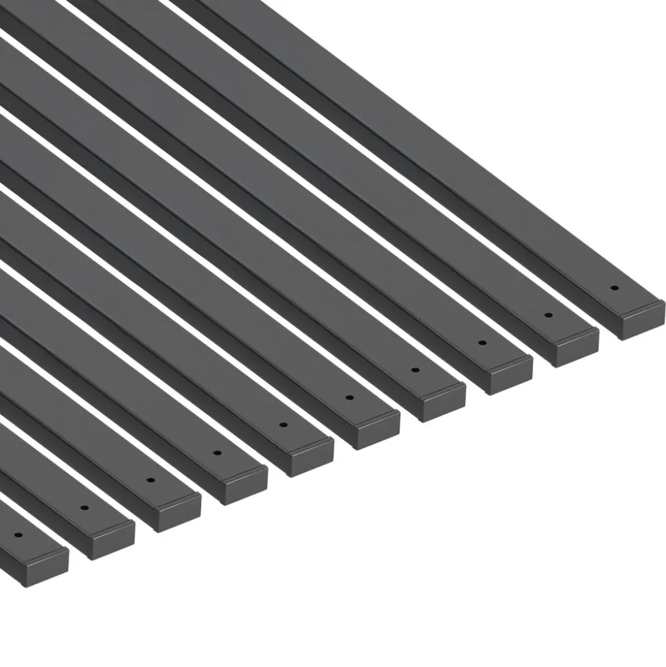VEVOR 61 Pack Deck Balusters, 32.28 in Galvanized Steel Railing Spindles, Hollow Rectangle Metal Decking Stair Balusters with Pre-Drilled Hole, End Caps, Screws, for Deck, Porch & Stair Railing, Black