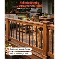 VEVOR 125 Pack Deck Balusters, 3/4 in Square x 26 in Long Aluminum Railing Spindles, Hollow Metal Decking Stair Balusters with Connectors, Screws, for Deck, Porch & Staircase Railing Fence, Black