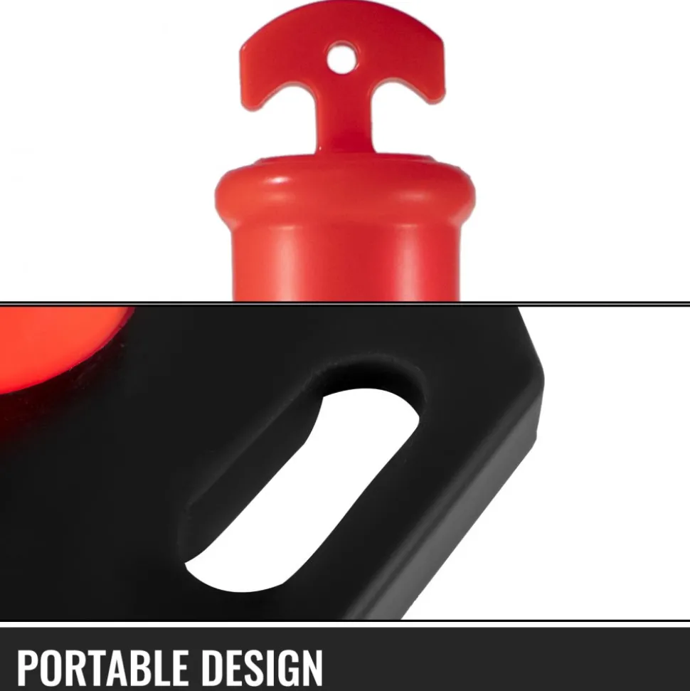 VEVOR 5Pack Delineator Posts 44 Inch Height, Orange PE Delineator Post Kit 10 inch Reflective Band, Traffic Delineator Posts with Rubber Base 16 inch for Construction Sites, Facility Management etc.