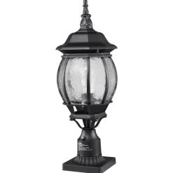 VEVOR 2 Pack Dusk to Dawn Outdoor Post Light, 20.87 in, Waterproof Lamp Post Light Fixtures with 5.5 in Pier Mount Base Glass Shade, Lightning-proof Exterior Pole Column Light for Patio Garden Pathway