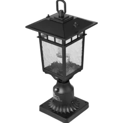 VEVOR 2 Pack Dusk to Dawn Outdoor Post Light, 15.35 in, Waterproof Lamp Post Light Fixtures with 3.5 in Pier Mount Base Glass Shade, Lightning-proof Exterior Pole Column Light for Patio Garden Pathway