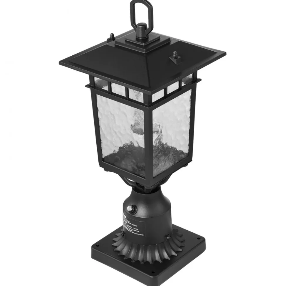VEVOR 2 Pack Dusk to Dawn Outdoor Post Light, 15.35 in, Waterproof Lamp Post Light Fixtures with 3.5 in Pier Mount Base Glass Shade, Lightning-proof Exterior Pole Column Light for Patio Garden Pathway