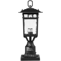 VEVOR 2 Pack Dusk to Dawn Outdoor Post Light, 15.35 in, Waterproof Lamp Post Light Fixtures with 3.5 in Pier Mount Base Glass Shade, Lightning-proof Exterior Pole Column Light for Patio Garden Pathway
