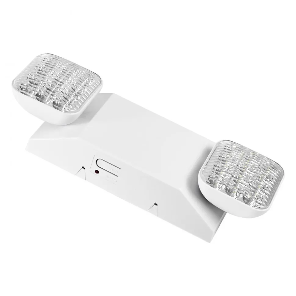 VEVOR 6 Pack Emergency Lights for Business, with Battery Backup, Commercial LED Emergency Exit Lighting Fixtures, AC 120/277V, with Two Square Head Adjustable, 90-Minute Backup, for Business, White