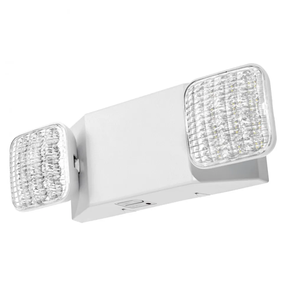 VEVOR 6 Pack Emergency Lights for Business, with Battery Backup, Commercial LED Emergency Exit Lighting Fixtures, AC 120/277V, with Two Square Head Adjustable, 90-Minute Backup, for Business, White