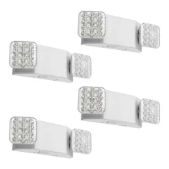 VEVOR 6 Pack Emergency Lights for Business, with Battery Backup, Commercial LED Emergency Exit Lighting Fixtures, AC 120/277V, with Two Square Head Adjustable, 90-Minute Backup, for Business, White