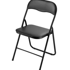 VEVOR 6 Pack Folding Chairs, Foldable Leather Chairs with Heavy Duty Metal Frame & Padded Cushion, Portable Folding Card Table Chairs, Stackable Seats for Home, Yard, Garden, Parties, Events, Black