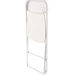 VEVOR 4 Pack Folding Chairs, Foldable Plastic Chairs with Heavy Duty Metal Frame, Portable Folding Card Table Chairs, Stackable Indoor Outdoor Seats for Home, Yard, Garden, Parties, Events, White