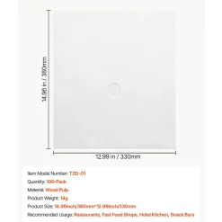 VEVOR 100 Pack Fryer Filter Paper, Replacement Deep Fryer Filter Sheets for 38/55L Commercial Mobile Fryer Filter Machine, Extend Oil Life for Improved Taste, for Restaurant Burger Shop, 15x13 inch
