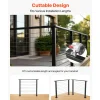 VEVOR 4 Pack 6.5 ft Stainless Steel Handrail, Rectangular Top Stair Deck Hand Rail for Outdoor/Indoor Steps with End Cap,Matte Black Coating Adjustable Metal Stair Rail for Cable Railing Kit