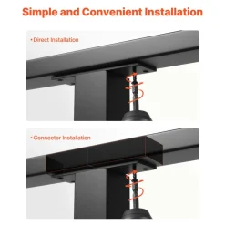 VEVOR 4 Pack 6.5 ft Stainless Steel Handrail, Rectangular Top Stair Deck Hand Rail for Outdoor/Indoor Steps with End Cap,Matte Black Coating Adjustable Metal Stair Rail for Cable Railing Kit