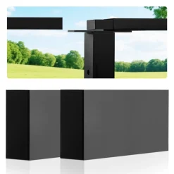 VEVOR 2 Pack Handrail Connectors, Flat Extension Stair Railing Accessories, POM Hand Rail Connector Fittings for Rectangular Cable Railing, Deck Cable Rail System Outdoor, Matte Black, HT-04