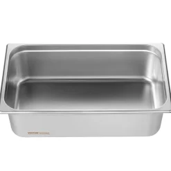 VEVOR 6 Pack Hotel Pans, Full Size Anti-Jam Steam Pan, 0.8mm Thick Stainless Steel Restaurant Steam Table Pan, 6-Inch Deep Commercial Table Pan, Catering Storage Food Pan, for Industrial & Scientific