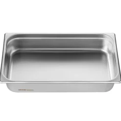 VEVOR 4 Pack Hotel Pans, Full Size Anti-Jam Steam Pan with Lid, 0.8mm Thick Stainless Steel Steam Table Pan, 4-Inch Deep Commercial Table Pan, Catering Storage Food Pan, for Industrial & Scientific