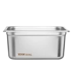 VEVOR 6 Pack Hotel Pans, 1/2 Size Anti-Jam Steam Pan, 0.8mm Thick Stainless Steel Restaurant Steam Table Pan, 6-Inch Deep Commercial Table Pan, Catering Storage Food Pan, for Industrial & Scientific