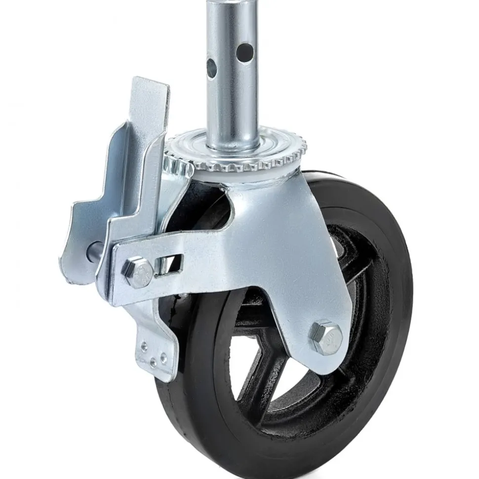 VEVOR 4 Pack 8 Inch Iron Core Polyurethane Swivel Caster With Dual Locking Brake Adjustable Legs 1100LBS Capacity per Wheel