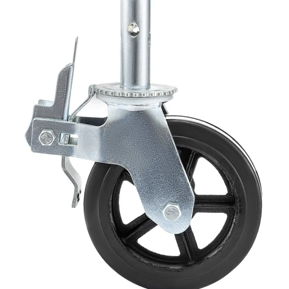 VEVOR 4 Pack 8 Inch Iron Core Polyurethane Swivel Caster With Dual Locking Brake Adjustable Legs 1100LBS Capacity per Wheel