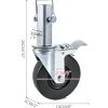 VEVOR 4 Pack 5Inch Scaffolding Rubber Swivel Caster Wheels with Dual Locking Heavy Duty Casters 1.26 Inch Square Stem 440LBS Capacity per Wheel