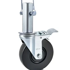VEVOR 4 Pack 5Inch Scaffolding Rubber Swivel Caster Wheels with Dual Locking Heavy Duty Casters 1.26 Inch Square Stem 440LBS Capacity per Wheel