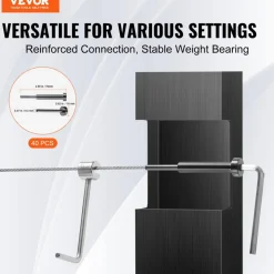 VEVOR 40 Pack Invisible Cable Railing kit, T316 Stainless Steel 1/8