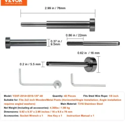 VEVOR 40 Pack Invisible Cable Railing kit, T316 Stainless Steel 1/8