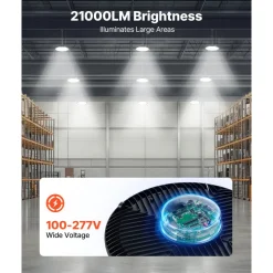 VEVOR 20 Pack LED High Bay Lights, 5000K 150W 21000LM Super Bright UFO LED Warehouse Shop Lights, IP65 Waterproof, 100-277V Wide Voltage for Warehouse Workshop Factory Gym Garage Barn, Black