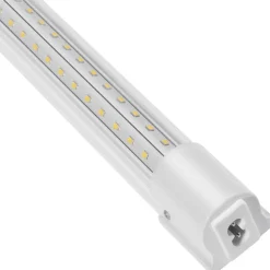 VEVOR 10 Pack LED Shop Light, 8 FT, 80W Linkable Shop Light Fixture, 10000 LM Ceiling Lights 59 in Power Cords with ON/OFF Switch 48 in Connector Cables, for Garage Warehouse Home Workkshop and Office