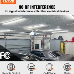 VEVOR 10 Pack LED Shop Light, 8 FT, 80W Linkable Shop Light Fixture, 10000 LM Ceiling Lights 59 in Power Cords with ON/OFF Switch 48 in Connector Cables, for Garage Warehouse Home Workkshop and Office