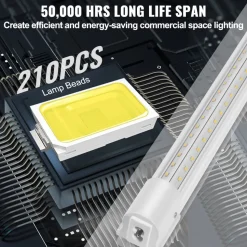 VEVOR 10 Pack LED Shop Light, 4 FT, 40W Linkable Shop Light Fixture, 6500 LM Ceiling Lights 59 in Power Cords with ON/OFF Switch 48 in Connector Cables, for Garage Warehouse Home Workkshop and Office