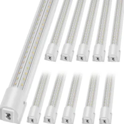 VEVOR 10 Pack LED Shop Light, 4 FT, 40W Linkable Shop Light Fixture, 6500 LM Ceiling Lights 59 in Power Cords with ON/OFF Switch 48 in Connector Cables, for Garage Warehouse Home Workkshop and Office