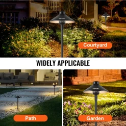VEVOR 12 Pack Low Voltage Landscape Path Lights, 3W 210LM 12V-24VAC/DC Outdoor LED Pathway Lighting, 3000K Warm White Walkway Lights with Quick Connectors, IP66 Waterproof for Yard Garden Sidewalk
