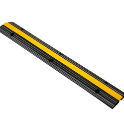 VEVOR 4 Pack of 1-Channel Rubber Cable Protector Ramps Heavy Duty 22046Lbs Load Capacity Cable Wire Cord Cover Ramp Speed Bump Driveway Hose Cable Ramp Protective Cover