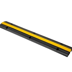 VEVOR 4 Pack of 1-Channel Rubber Cable Protector Ramps Heavy Duty 22046Lbs Load Capacity Cable Wire Cord Cover Ramp Speed Bump Driveway Hose Cable Ramp Protective Cover