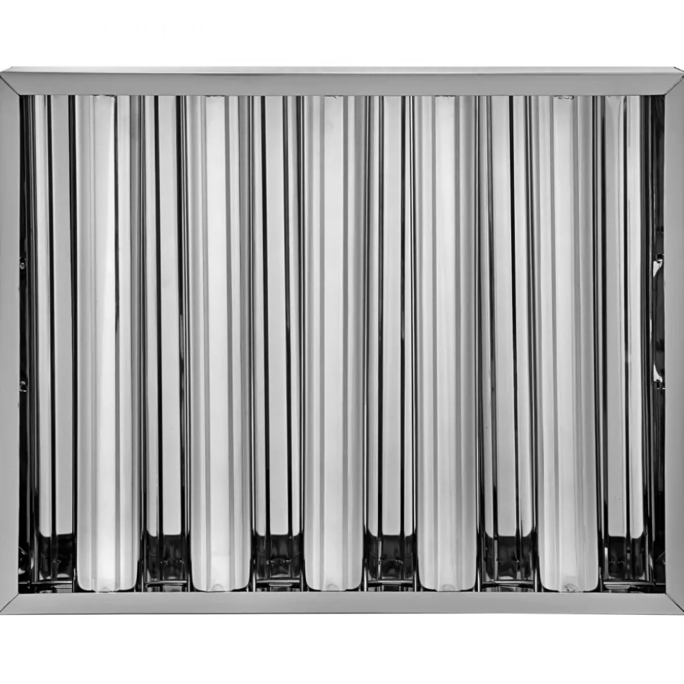 VEVOR Pack of 6 Hood Filters 19.5W x 15.5H Inch, 430 Stainless Steel 5 Grooves Commercial Hood Filters, Range Hood Filter for Grease Rated Commercial Kitchen Exhaust Hoods