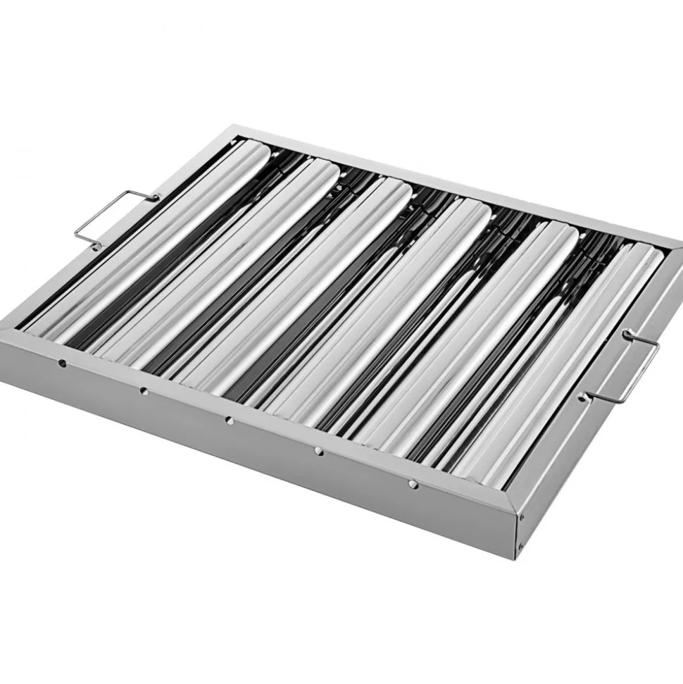 VEVOR Pack of 6 Hood Filters 19.5W x 15.5H Inch, 430 Stainless Steel 5 Grooves Commercial Hood Filters, Range Hood Filter for Grease Rated Commercial Kitchen Exhaust Hoods
