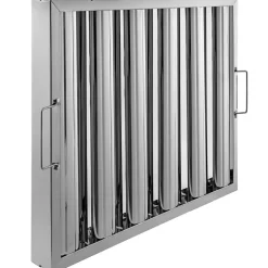 VEVOR Pack of 6 Hood Filters 19.5W x 15.5H Inch, 430 Stainless Steel 5 Grooves Commercial Hood Filters, Range Hood Filter for Grease Rated Commercial Kitchen Exhaust Hoods