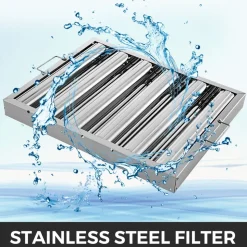 VEVOR Pack of 6 Hood Filters 19.5W x 15.5H Inch, 430 Stainless Steel 5 Grooves Commercial Hood Filters, Range Hood Filter for Grease Rated Commercial Kitchen Exhaust Hoods