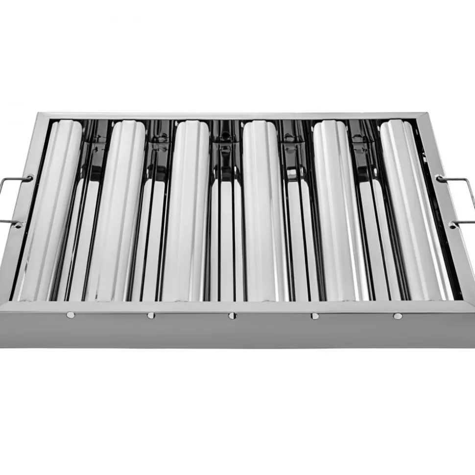 VEVOR Pack of 6 Hood Filters 19.5W x 15.5H Inch, 430 Stainless Steel 5 Grooves Commercial Hood Filters, Range Hood Filter for Grease Rated Commercial Kitchen Exhaust Hoods
